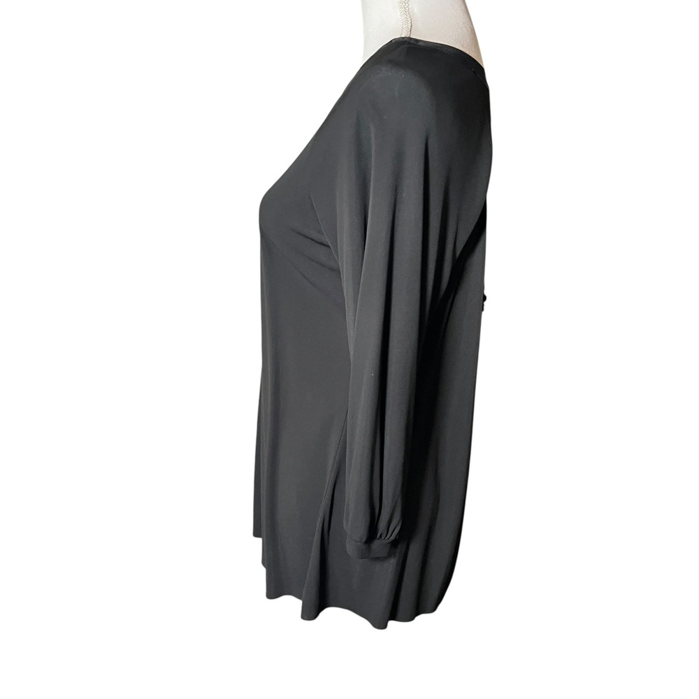 Graham & Spencer Black Keyhole Cutout Open Back Blouse Silk Trim Size Medium M - Picture 11 of 12